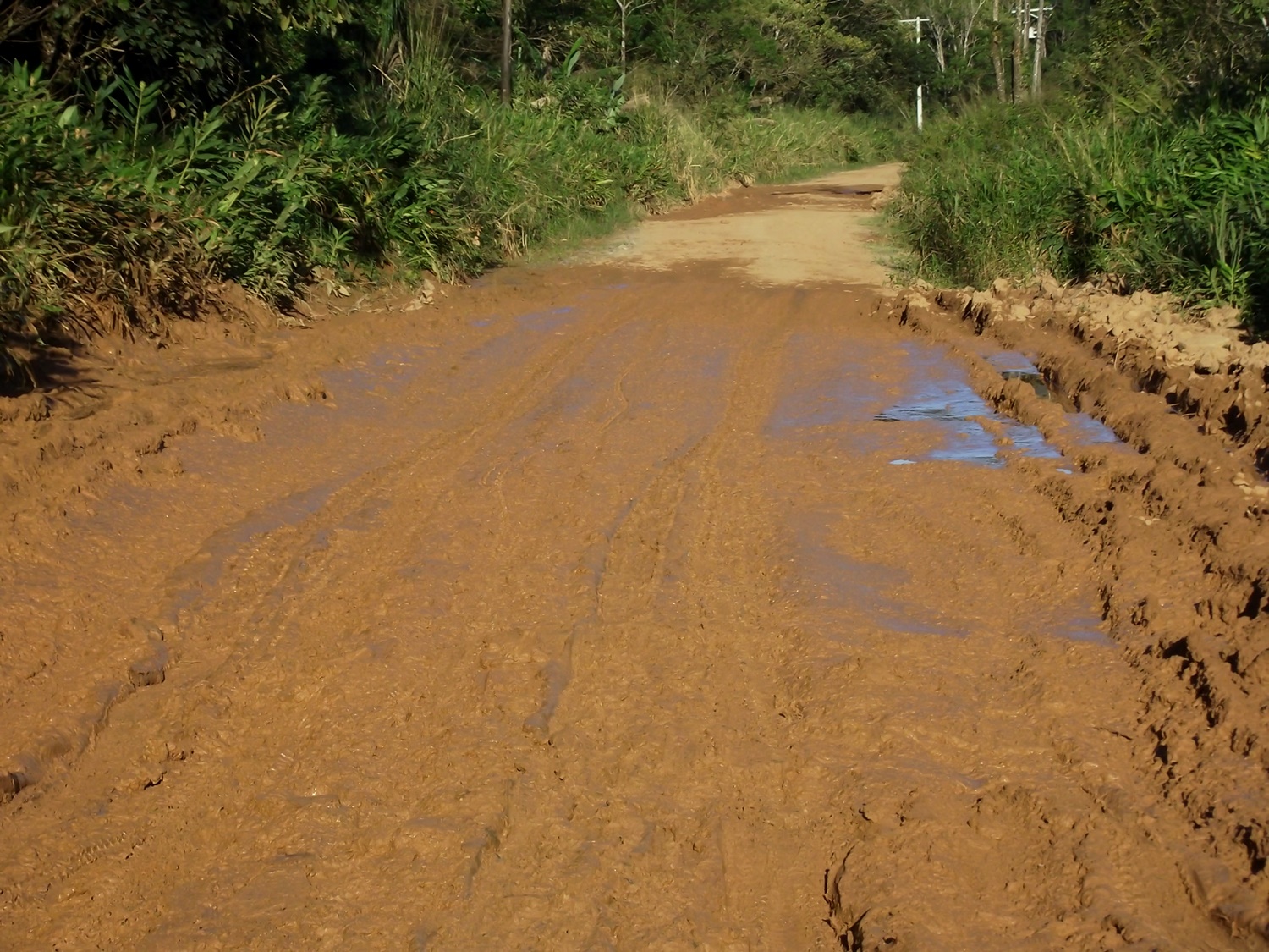 trecho de estrada do una todo enlameado 