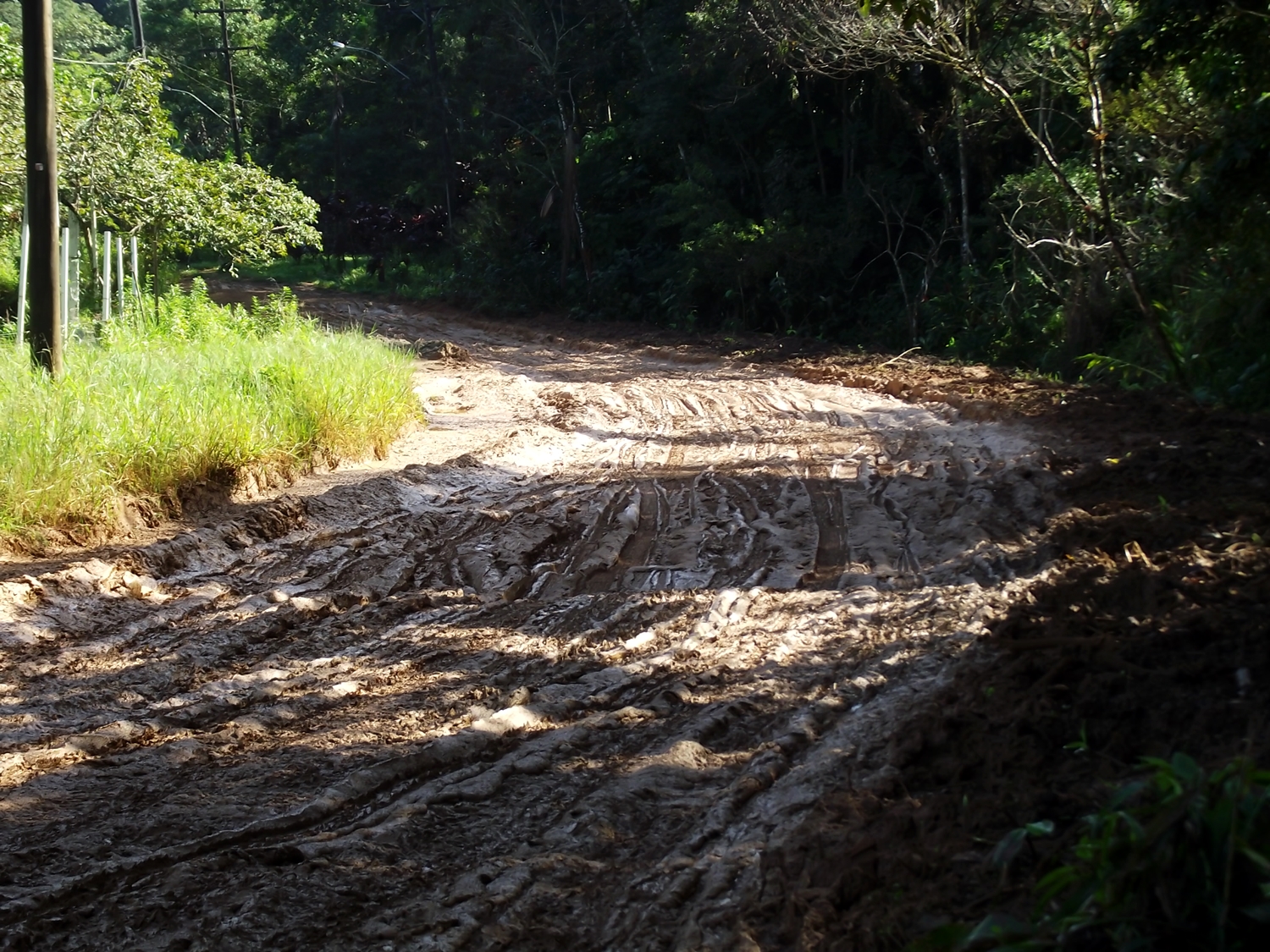 trecho todo enlameado da estrada do una